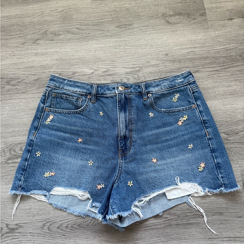 American Eagle Embroidered Mom Shorts